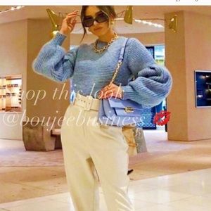 Zara balloon sleeves blue sweater